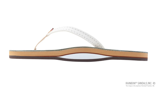 Cloud Dancer Leather Single Layer Arch Narrow Strap