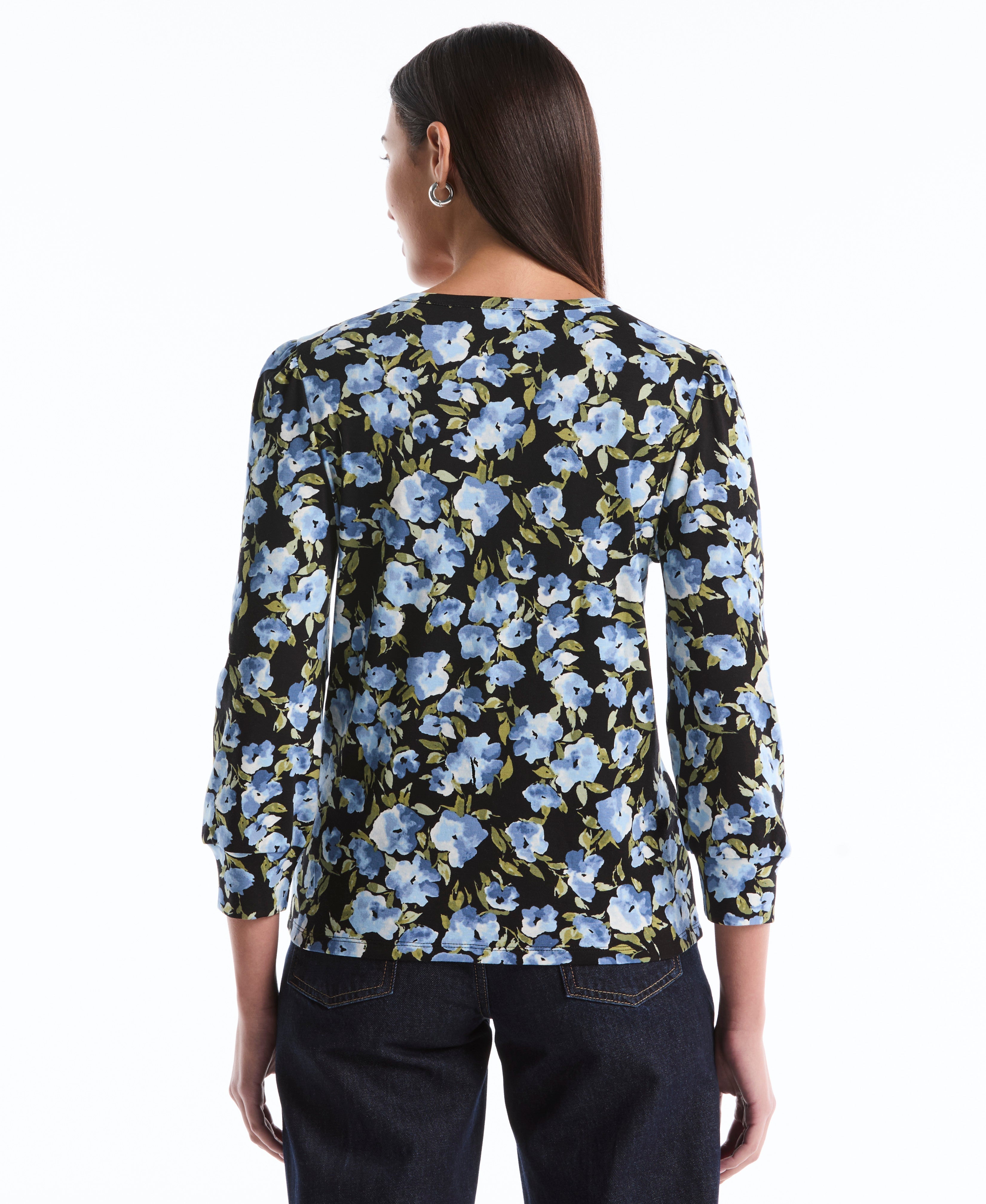 Floral Print Shirred Top
