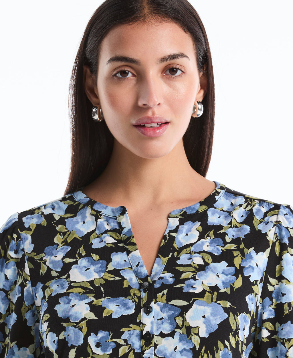 Floral Print Shirred Top