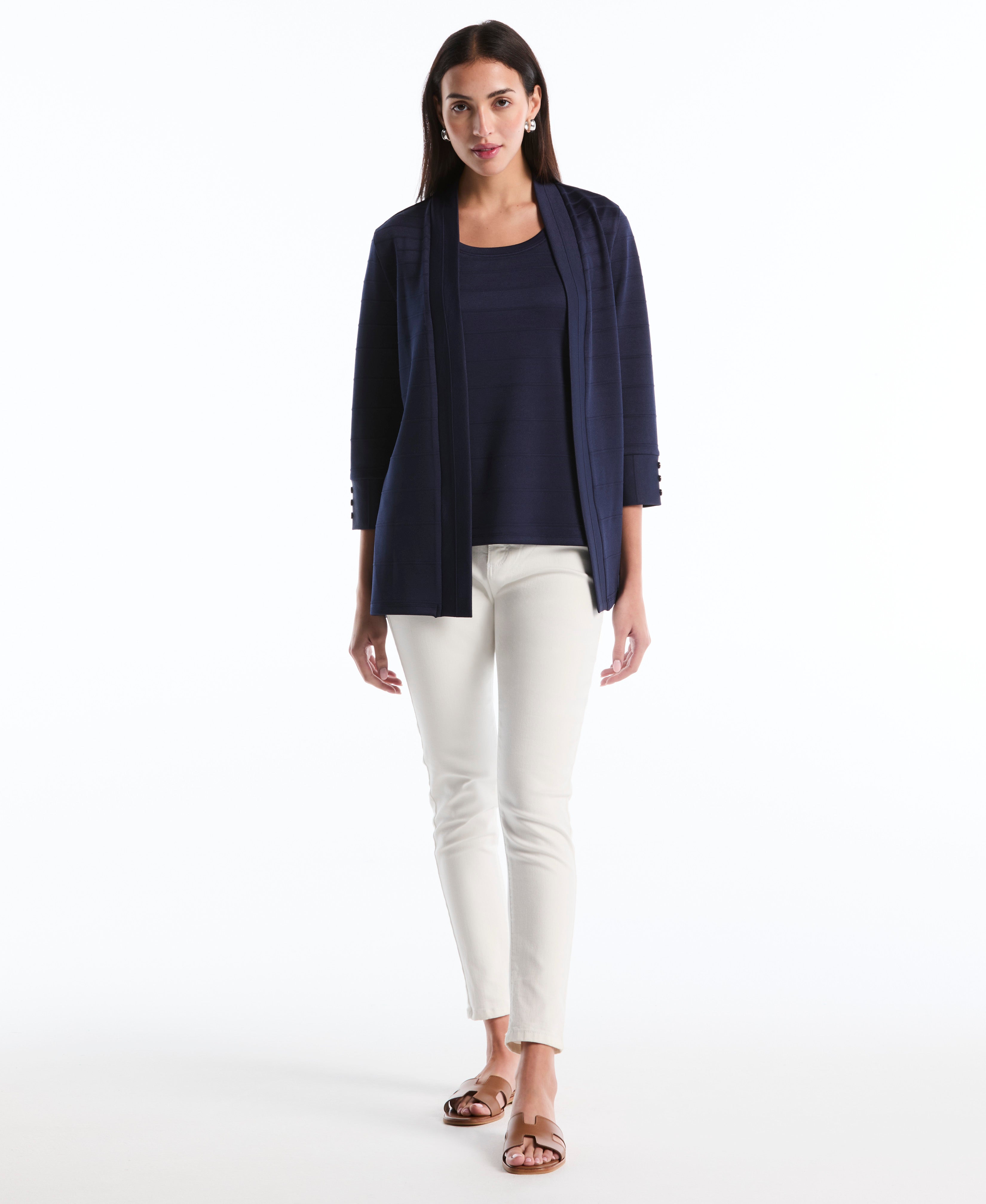 Ottoman Knit Cardigan Sweater