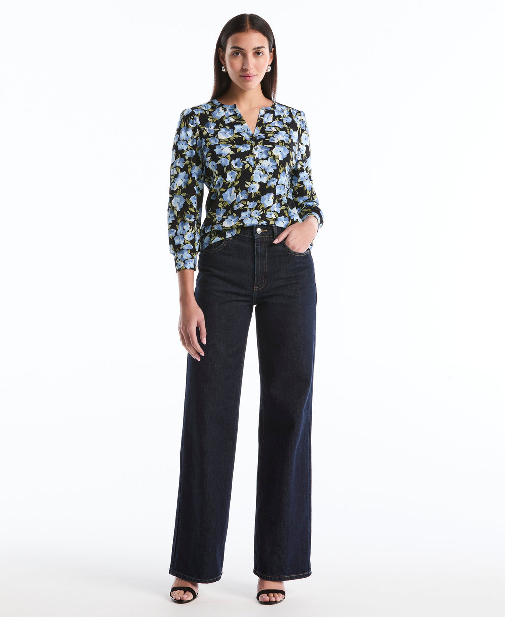 Floral Print Shirred Top